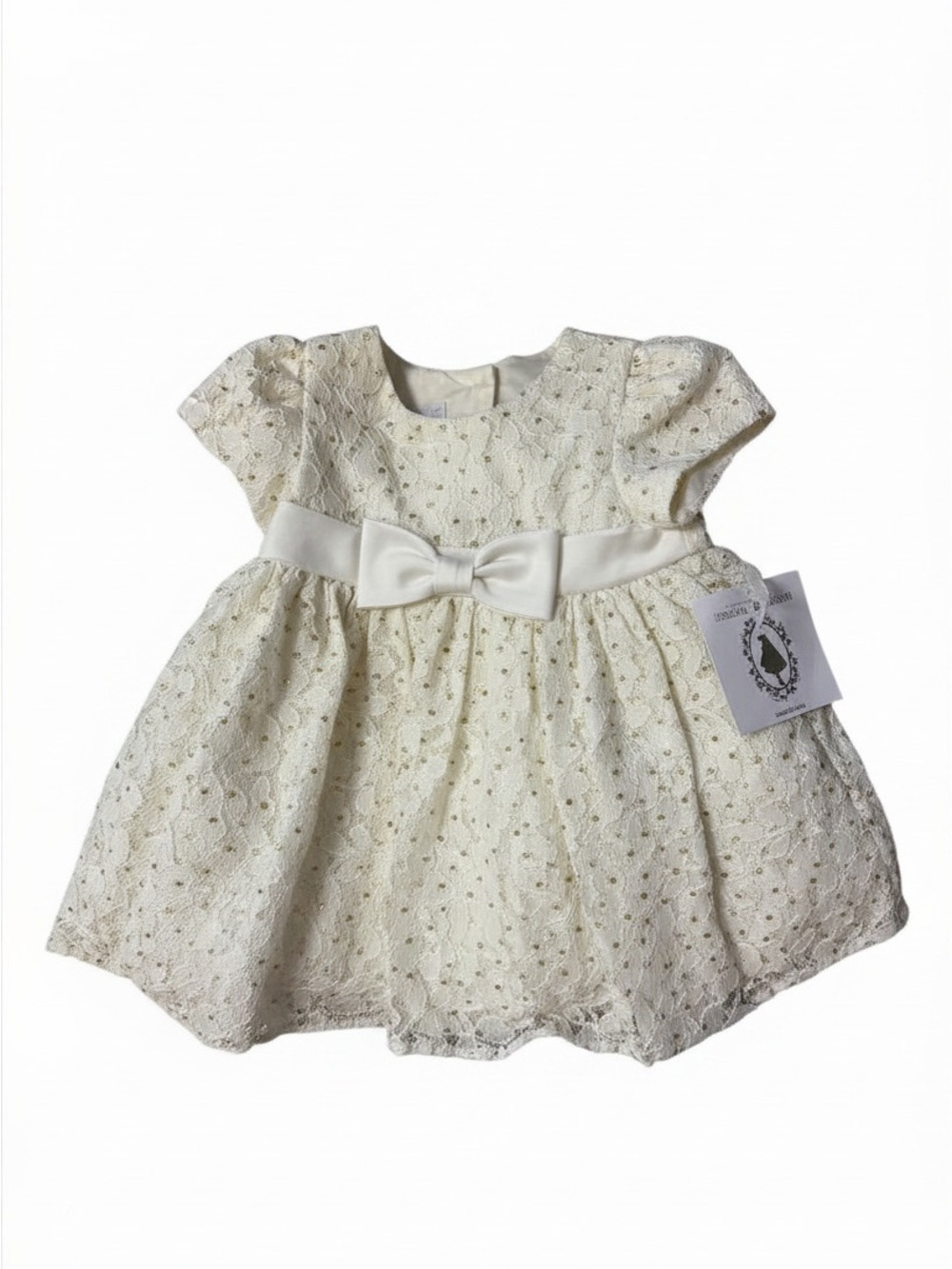 marmellata Ivory Lace Bow Party Dress